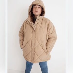 New Madewell Holland Quilted Puffer Parka Jacket